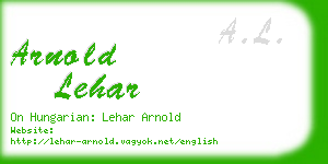 arnold lehar business card